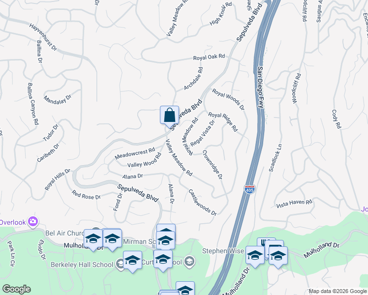 map of restaurants, bars, coffee shops, grocery stores, and more near 3700 Regal Vista Drive in Los Angeles
