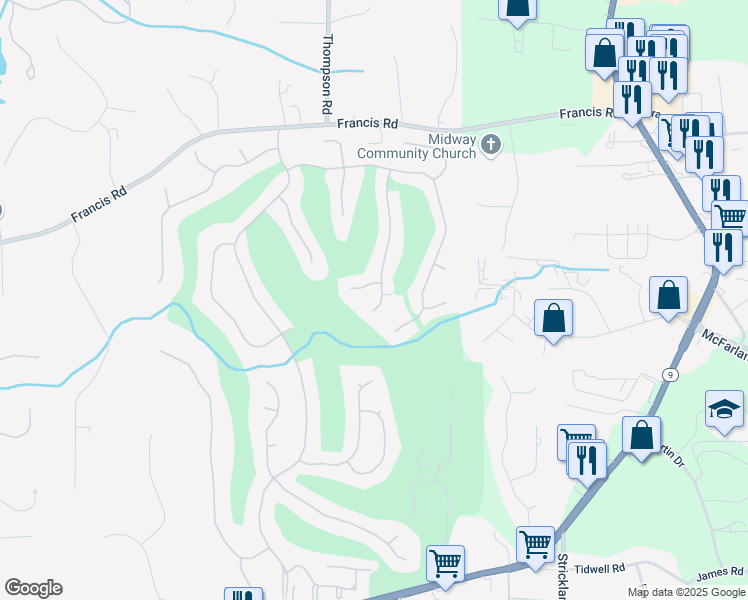 map of restaurants, bars, coffee shops, grocery stores, and more near 465 Majestic Cove in Milton