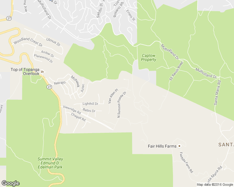 map of restaurants, bars, coffee shops, grocery stores, and more near 3314 Van Allen Place in Topanga