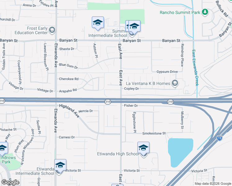 map of restaurants, bars, coffee shops, grocery stores, and more near 13275 Chickasaw Road in Rancho Cucamonga