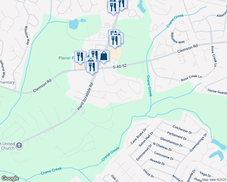 map of restaurants, bars, coffee shops, grocery stores, and more near 209 Jaybird Lane in Columbia