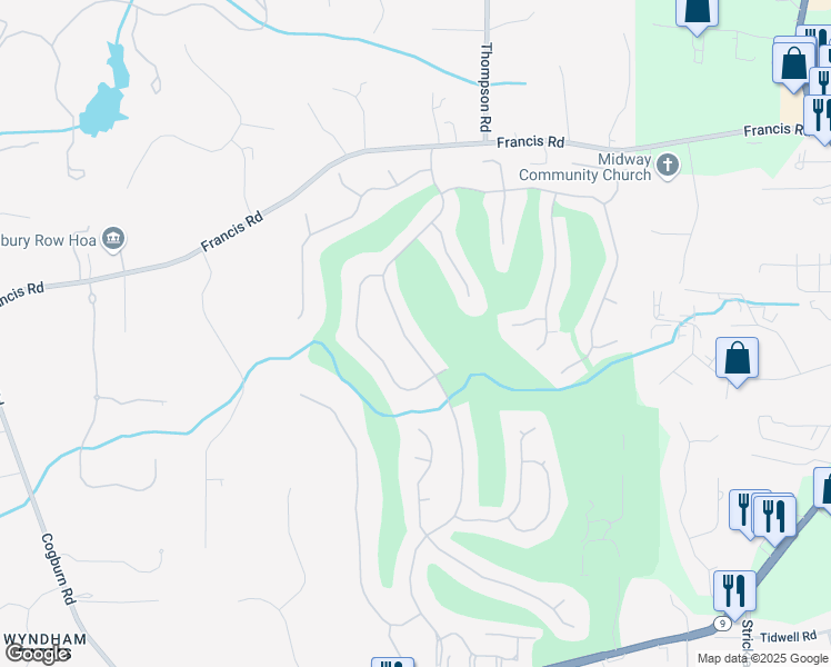 map of restaurants, bars, coffee shops, grocery stores, and more near 14555 Creek Club Drive in Alpharetta