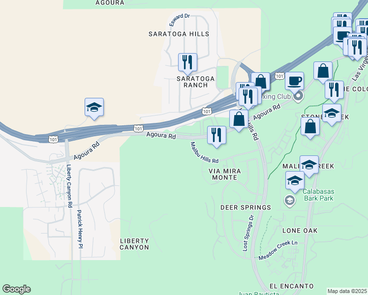 map of restaurants, bars, coffee shops, grocery stores, and more near in 