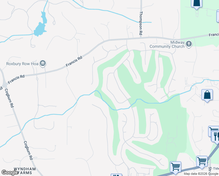 map of restaurants, bars, coffee shops, grocery stores, and more near 14411 Club Circle in Alpharetta