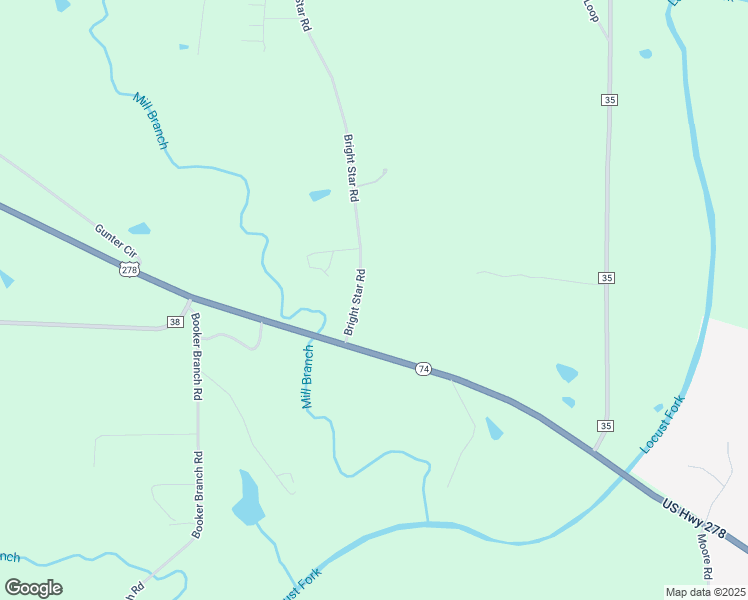 map of restaurants, bars, coffee shops, grocery stores, and more near 120 Bright Star Road in Horton