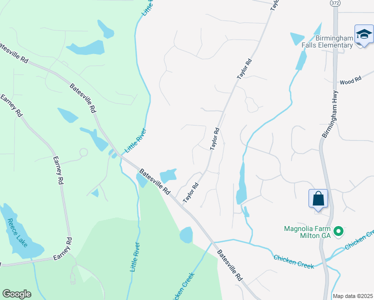 map of restaurants, bars, coffee shops, grocery stores, and more near 235 Blackberry Ridge Trail in Milton