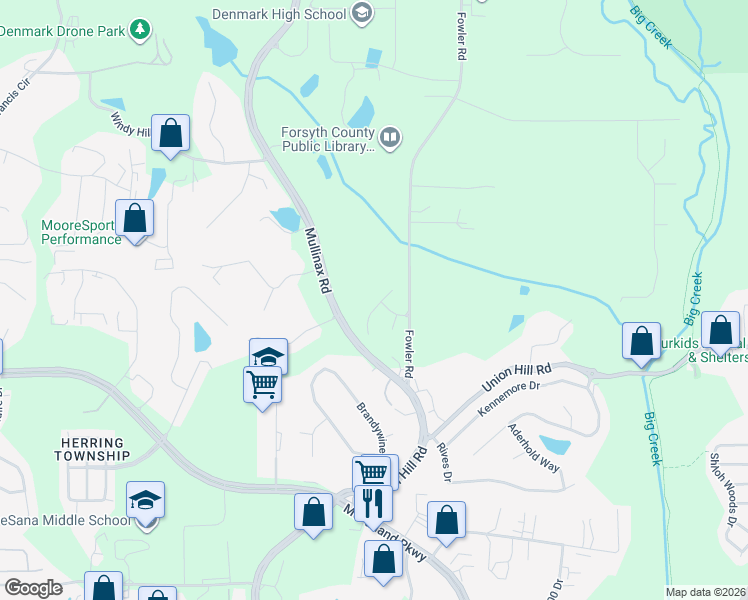 map of restaurants, bars, coffee shops, grocery stores, and more near 710 Ferndale Court in Alpharetta
