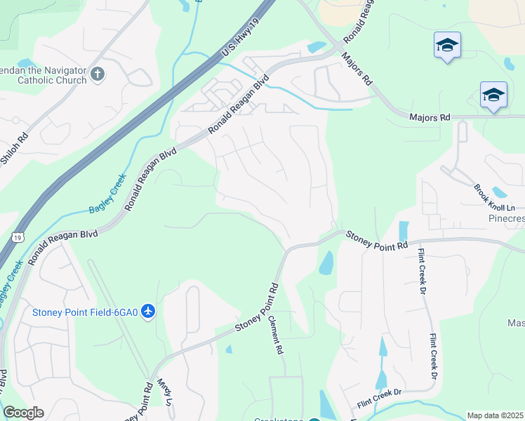 map of restaurants, bars, coffee shops, grocery stores, and more near 4395 Wildbrooke Parkway in Cumming