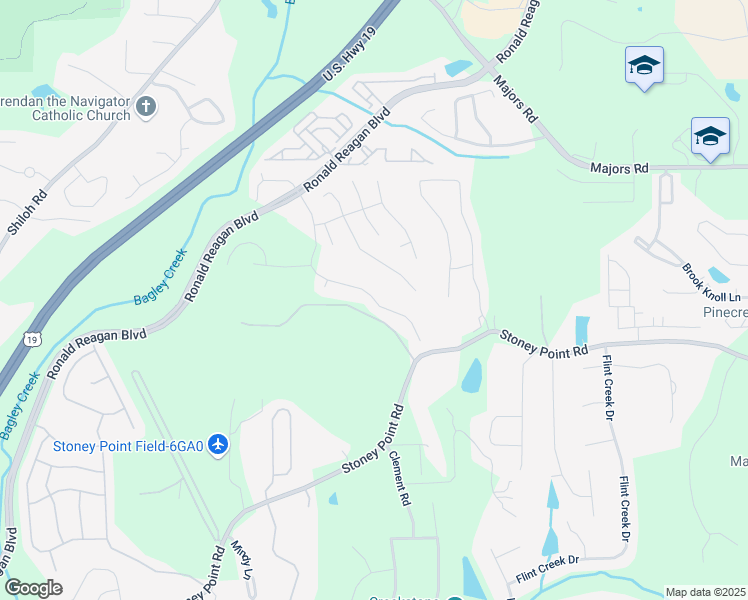 map of restaurants, bars, coffee shops, grocery stores, and more near 4395 Wildbrooke Parkway in Cumming