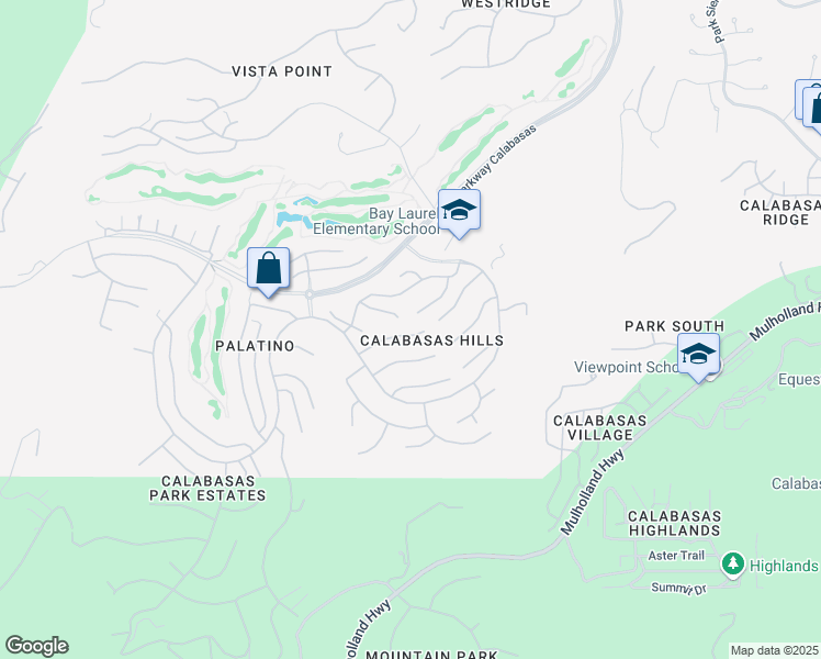map of restaurants, bars, coffee shops, grocery stores, and more near 24725 Calle Serranona in Calabasas