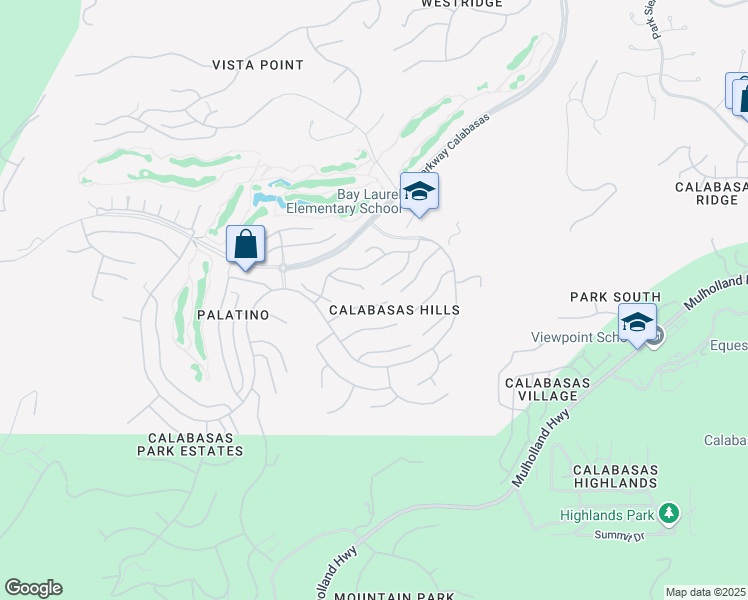 map of restaurants, bars, coffee shops, grocery stores, and more near 24725 Calle Serranona in Calabasas