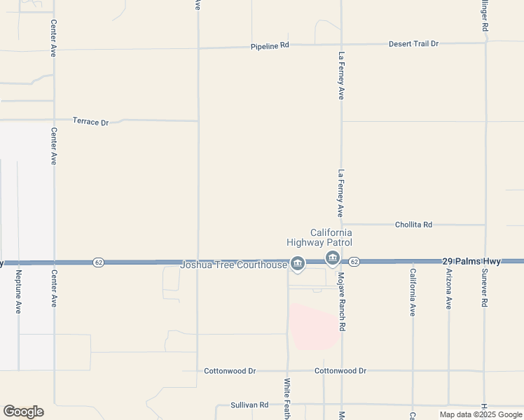 map of restaurants, bars, coffee shops, grocery stores, and more near Twentynine Palms Highway in Joshua Tree