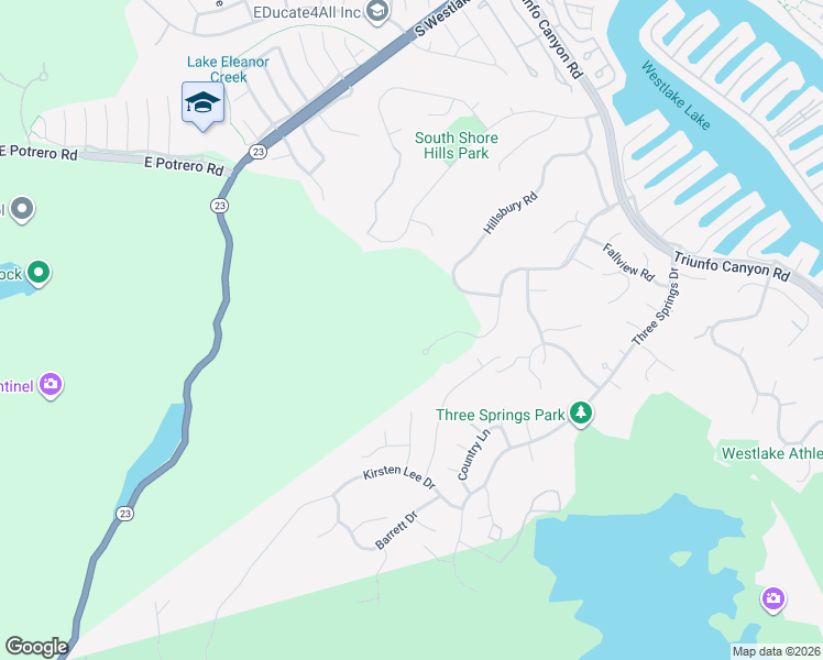 map of restaurants, bars, coffee shops, grocery stores, and more near 1985 Highgate Road in Thousand Oaks