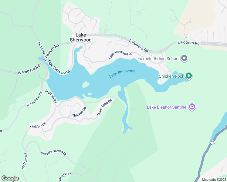 map of restaurants, bars, coffee shops, grocery stores, and more near 500 Lower Lake Road in Westlake Village