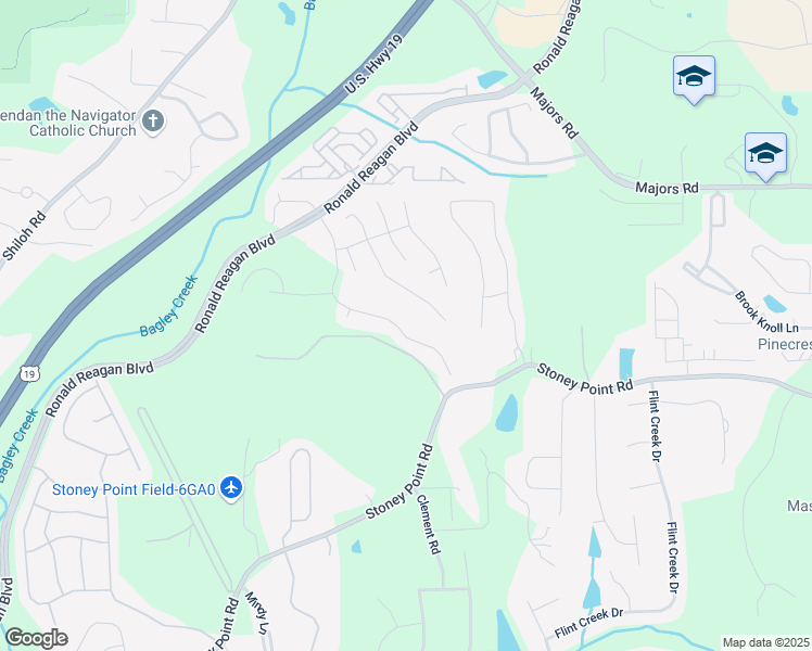 map of restaurants, bars, coffee shops, grocery stores, and more near 4420 Skylark Lane in Cumming