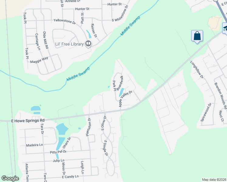 map of restaurants, bars, coffee shops, grocery stores, and more near 2861 Park Place in Florence