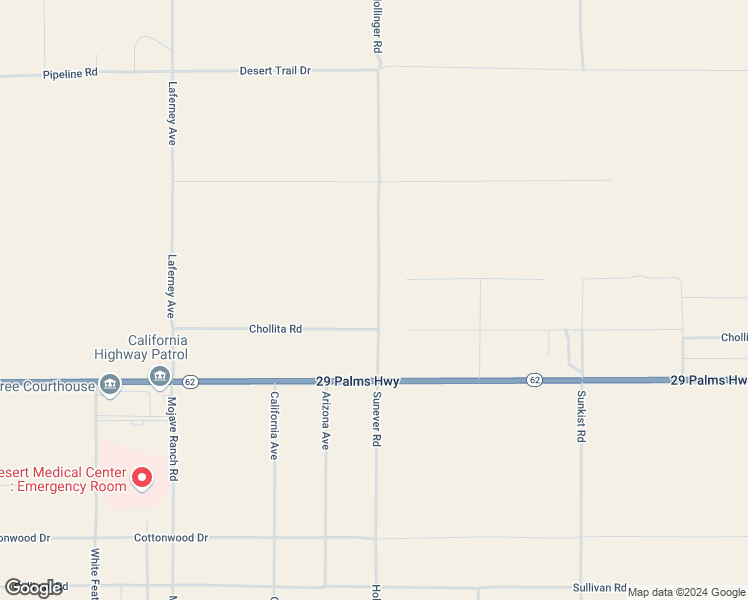 map of restaurants, bars, coffee shops, grocery stores, and more near Sunever Road in San Bernardino County