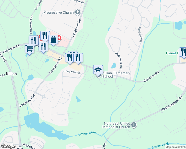 map of restaurants, bars, coffee shops, grocery stores, and more near in Richland County