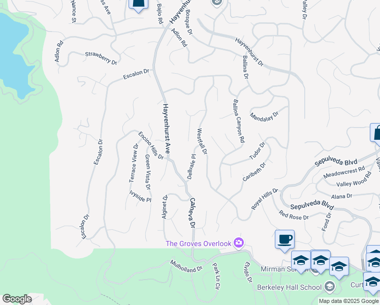 map of restaurants, bars, coffee shops, grocery stores, and more near 3713 Dellvale Place in Los Angeles