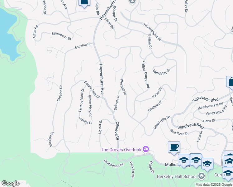 map of restaurants, bars, coffee shops, grocery stores, and more near 3713 Dellvale Place in Los Angeles