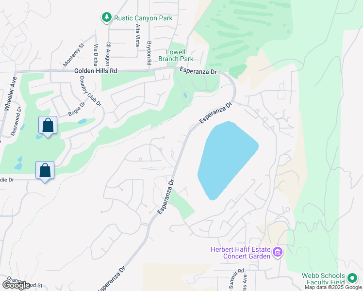 map of restaurants, bars, coffee shops, grocery stores, and more near 2698 Peacock Place in La Verne