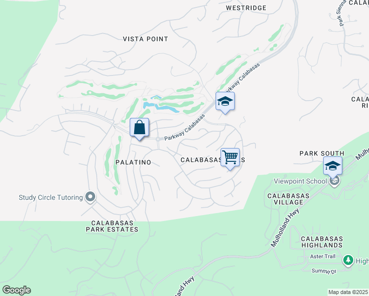 map of restaurants, bars, coffee shops, grocery stores, and more near 24746 Vía Madera in Calabasas