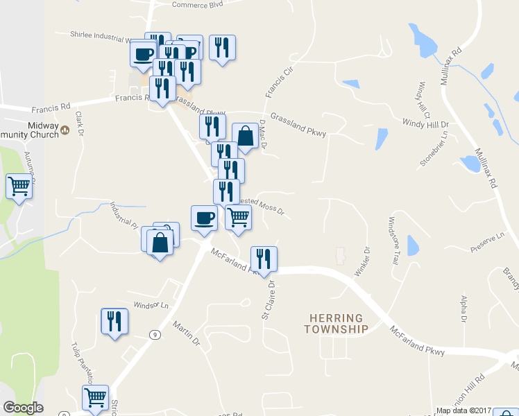 map of restaurants, bars, coffee shops, grocery stores, and more near 6110 Elmshorn Way in Alpharetta