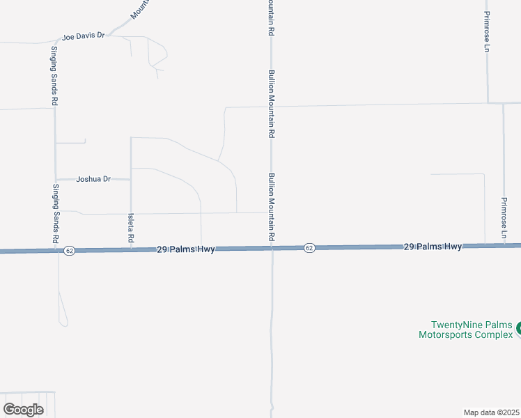 map of restaurants, bars, coffee shops, grocery stores, and more near Bullion Mountain Road in Twentynine Palms