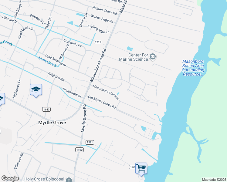map of restaurants, bars, coffee shops, grocery stores, and more near 100 Aqua Vista Drive in Wilmington