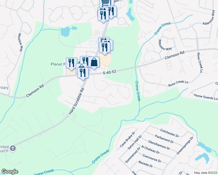 map of restaurants, bars, coffee shops, grocery stores, and more near 148 Brook Hollow Drive in Columbia