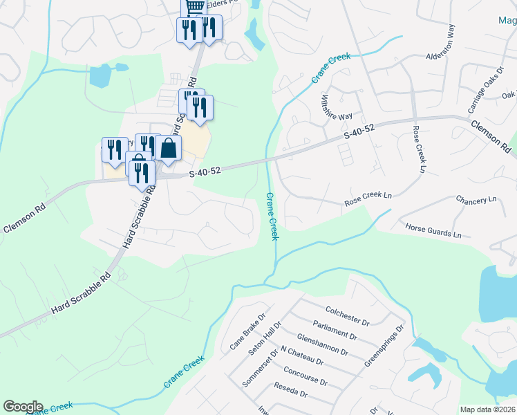 map of restaurants, bars, coffee shops, grocery stores, and more near 315 Brook Hollow Drive in Columbia