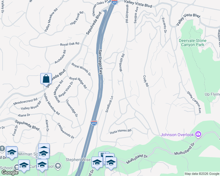 map of restaurants, bars, coffee shops, grocery stores, and more near 3723 Scadlock Lane in Los Angeles