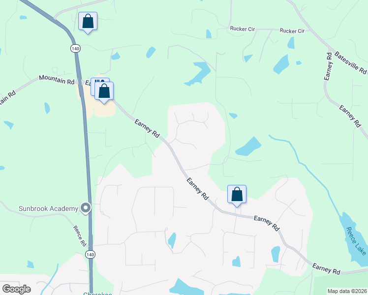 map of restaurants, bars, coffee shops, grocery stores, and more near 206 Jennings Pond Court in Woodstock
