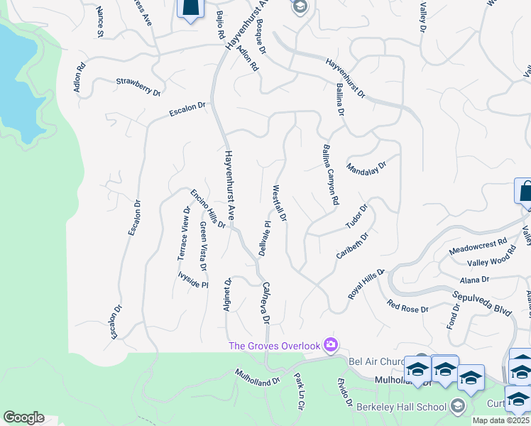 map of restaurants, bars, coffee shops, grocery stores, and more near 3725 Dellvale Place in Los Angeles