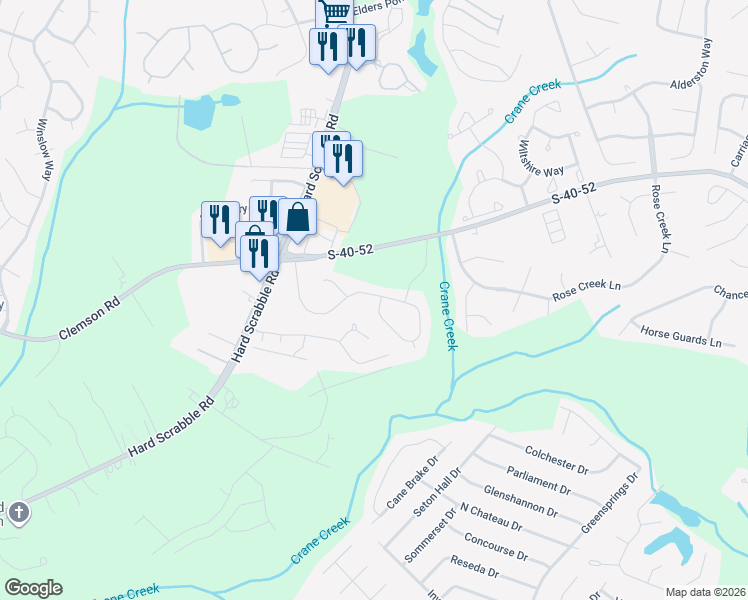 map of restaurants, bars, coffee shops, grocery stores, and more near 210 Brook Hollow Drive in Columbia