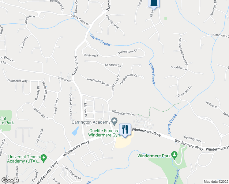 map of restaurants, bars, coffee shops, grocery stores, and more near 5106 Davis Love Drive in Cumming