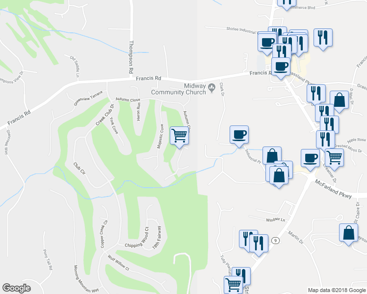 map of restaurants, bars, coffee shops, grocery stores, and more near 955 Autumn Close in Alpharetta