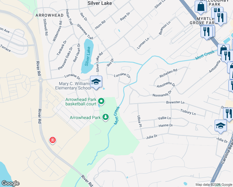 map of restaurants, bars, coffee shops, grocery stores, and more near 5230 Sardou Road in Wilmington