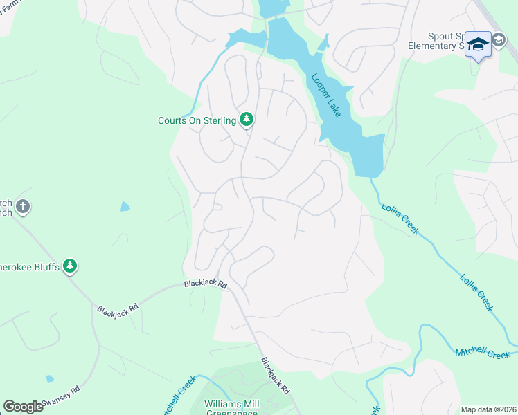 map of restaurants, bars, coffee shops, grocery stores, and more near 7630 Tenspeed Court in Flowery Branch