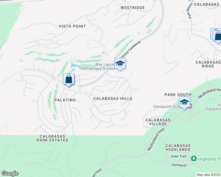 map of restaurants, bars, coffee shops, grocery stores, and more near 24649 Senda Salvia in Calabasas