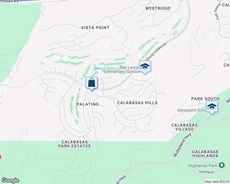 map of restaurants, bars, coffee shops, grocery stores, and more near 24755 Calle Largo in Calabasas