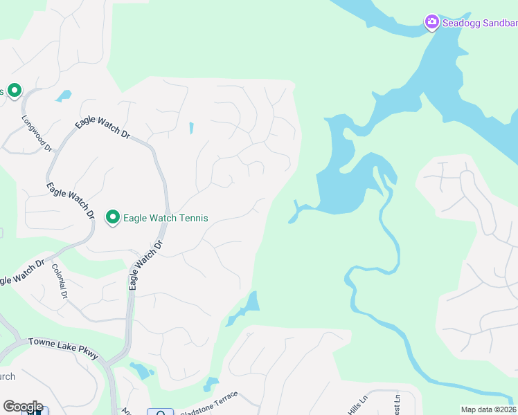 map of restaurants, bars, coffee shops, grocery stores, and more near 3803 Woodruff Court in Woodstock