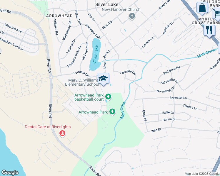 map of restaurants, bars, coffee shops, grocery stores, and more near 801 Silver Lake Road in Wilmington