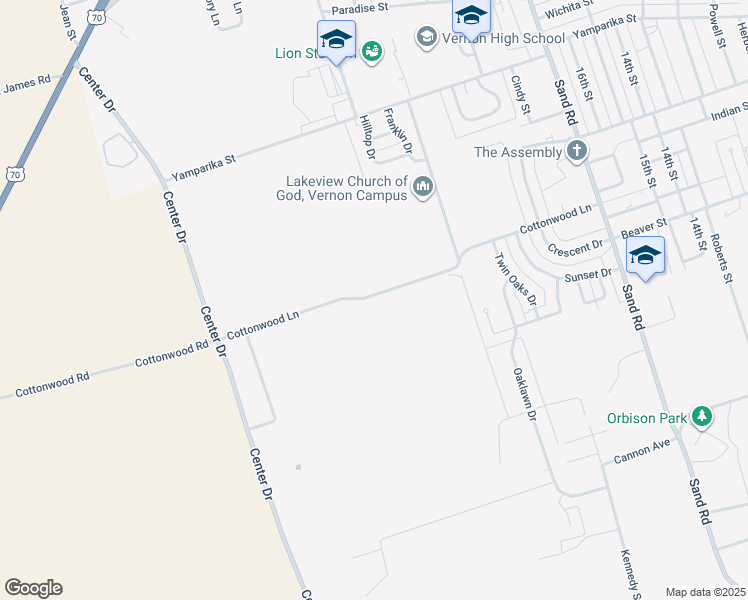 map of restaurants, bars, coffee shops, grocery stores, and more near 4807 Cottonwood Lane in Vernon