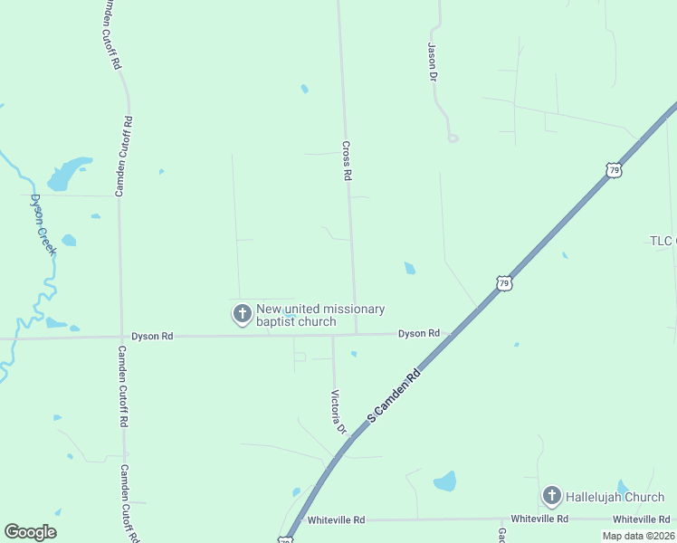 map of restaurants, bars, coffee shops, grocery stores, and more near 8120 Cross Road in Pine Bluff