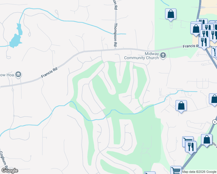 map of restaurants, bars, coffee shops, grocery stores, and more near 995 York Cove in Alpharetta