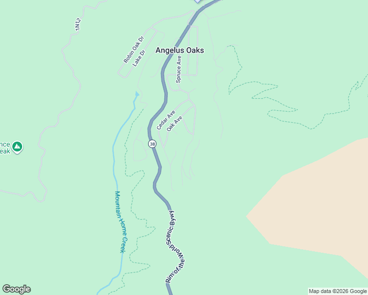 map of restaurants, bars, coffee shops, grocery stores, and more near 6302 Spruce Avenue in Angelus Oaks