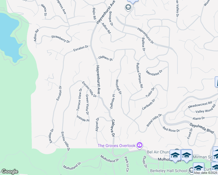 map of restaurants, bars, coffee shops, grocery stores, and more near 3803 Diamante Place in Los Angeles