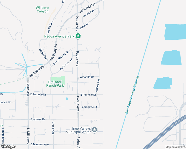 map of restaurants, bars, coffee shops, grocery stores, and more near 1039 Amarillo Drive in Claremont