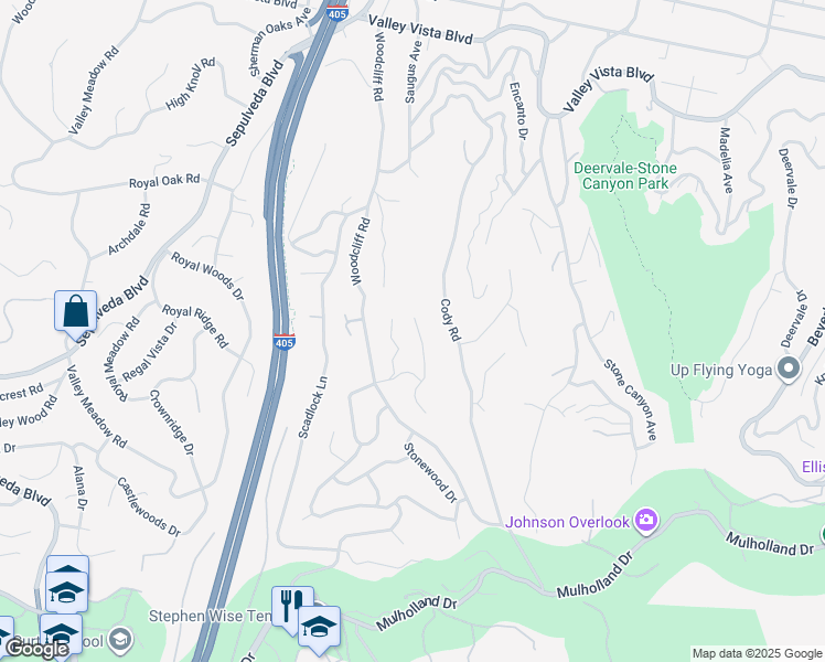 map of restaurants, bars, coffee shops, grocery stores, and more near 3742 Sheridge Drive in Los Angeles